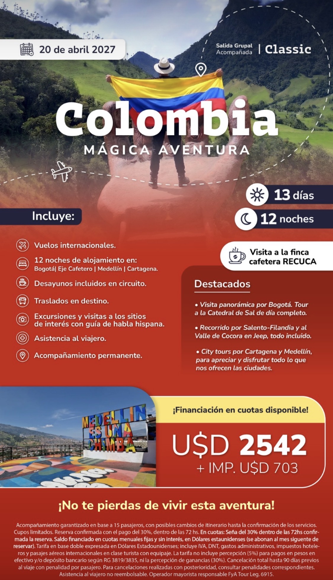 Paisaje de Colombia: mágica aventura