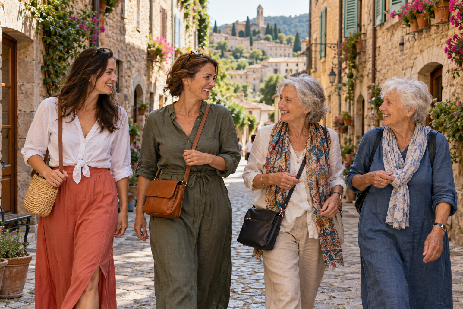 Imagen ilustrativa de mujeres de distintas generaciones viajando juntas